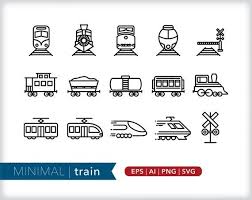 Train Icons Transportation Icons Eps Ai Png Digital Etsy Train Tattoo Line Icon Train