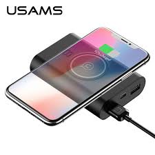Usams 5 V 2a 2 Porty Usb 8000 Mach Qi Besprovodnoj Zaryadnoe Ustrojstvo 5 Vt Pad Zapasnye Akkumulyatory Dlya Telefonov Vstr Iphone Cable Powerbank Wireless Charger