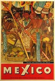 1950 S Diego Rivera Mural Artist Mexico City Travel Poster Diego Rivera Travel Posters Mexico