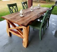 Crafty Woodworks United States Farmhouse Rustic Farmhouse Table Dining Table Live Edge Table