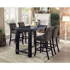 Lancaster table & seating 30 square solid wood live edge dining height table with antique slate gray finish. Sania Iii Bar Table Set W Gray Barstools By Furniture Of America Furniturepick