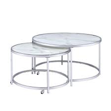 Steve Silver Rayne Faux Marble Nesting Cocktail Tables Walmart Com In 2020 Nesting Coffee Tables Nesting Cocktail Table Coffee Table