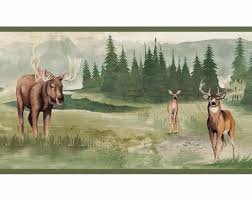 Tallulah sage steele creek deer wallpaper border ttl01611b. 879653 Wilderness Moose Bear Deer Wallpaper Border Lg1410bd Br Clearance Quantities Limited