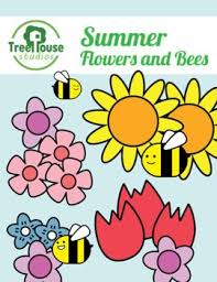 Summer Bees And Flowers Clip Art Clip Art Clip Art Freebies Free Clip Art