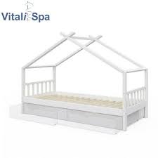 Das bett haben wir zzgl büchertasche, schublade und stoffbezug gekauft und sind sehr zufrieden. Vitalispa Kinderbett Design Hausbett Schubladen Und Lattenrost In Weiss 90x200 Aus Dem Ebay De Preisvergleich Bei E Pard