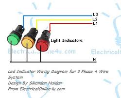How to wire a light: Light Indicator Wiring Diagrams For 3 Phase Voltage Coming Testing Electricalonline4u