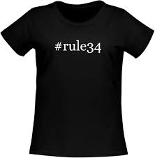 rule34 - Camiseta de manga corta con hashtag suave y cómoda para mujer