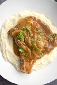 Thick cut pork chops are pan seared and smothered in onion gravy — just what you need to chase away the winter blues. Baked Pork Chops And Onion Gravy My Gorgeous Recipes