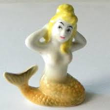 Vintage mid century japan ceramic mermaid ash tray. Mermaid Figurine