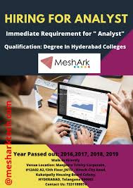 Hiring For Analyst Degree In Hyderabad Colleges Meshark Software Technologies Pvt Ltd In 2020 Training And Development Tech Startups Hiring Process