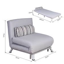 Homcom Single Sofa Bed Folding Grey Mh Star