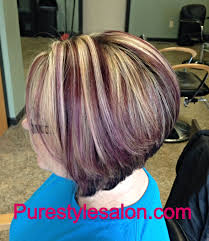 Deep Violet And Blonde Highlights Purple Blonde Hair Hair Streaks Short Hair Highlights