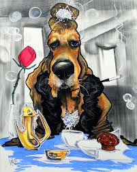 Breakfast At Tiffany S Basset Hound Caricature Art Print Drawing By John Lafree Snow place to die :