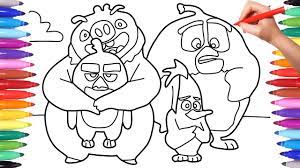 When you play a level, the first three cards appear at the bottom left of the screen with the other cards on the way to level up a bird's card rank is by giving them the correct color feathers. Angry Birds 2 Coloring Pages Drawing And Coloring The Angry Birds Movie 2 Frenemies Youtube