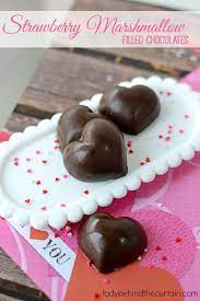 Strawberry Marshmallow Filled Chocolates Recipe Chocolate Candy Recipes Chocolate Filling Homemade Chocolate