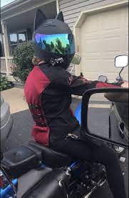 Black Cat Ear Motorcycle Helmet By Thebunnyback Motorcycle Helmet Accessories Motorcycle Women Motorcycle Helmets