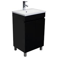 Choose an elegant vanity with a top or mix and match our vanities without tops with our selection of vanity tops and parts.if you're looking for something more unique you can get custom vanity tops with riverstone quartz™, customcraft® laminates, and corinthian™ solid surface tops. Sliverylake 20 Inch Wide Standing Bathroom Vanity Cabinet With Undermount Resin Sink And Chrome Faucet And 2 Doors Black Buy Online In Dominica At Dominica Desertcart Com Productid 39240816