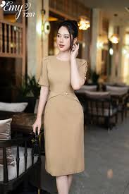 EM7207 Đầm Body A Cổ Tròn – Emy Thời trang thiết kế