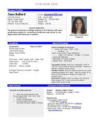 high school resume for athletes
