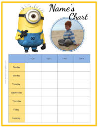 free behavior charts with the minions add your own photo