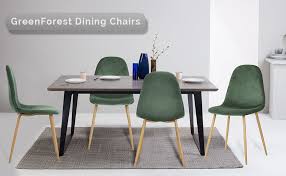 Check spelling or type a new query. Amazon Com Greenforest Velvet Dining Chairs Set Of 4 Dining Kitchen Room Chairs Mid Century Modern Upholstered Side Chairs With Metal Legs Dark Green Chairs