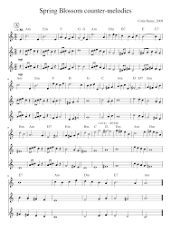 The word point refers to a musical note, thus a single voice or melody combined or added to another can be considered to be a counterpoint. Colin Hume Spring Blossom Counter Melodies Sheet Music For Piano Recorder Mixed Trio Musescore Com