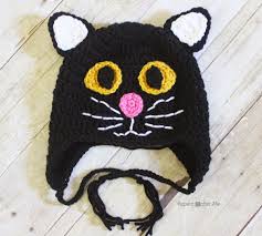 This crochet hat pattern comes in all sizes so that you can make matching designs for everyone in the family or make new ones as baby grows up and outgrows the first one. Crochet Black Cat Hat Repeat Crafter Me