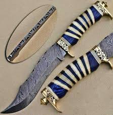 Damascus Steel Hunting Bowie Knife Hand Forged Knife Making Knife Best Pocket Knife