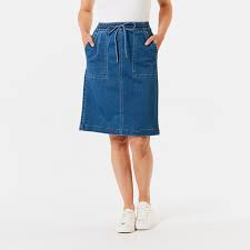 Bci cotton, polyester and elastane. Knit Denim Skirt Kmartnz