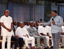 After receiving an anointed touch from god's servant today, these partners pick up their new anointing water and sticker. Nigeria News Bayelsa Guber What Prophet T B Joshua Told David Lyon At Synagogue Church