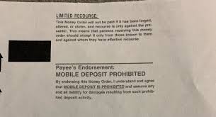 It may be necessary to cash a money order before deposit if a bank does not allow the deposit of money orders. Moneygram Money Orders With New Anti Mobile Deposit Language