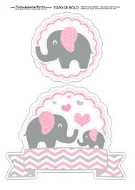 Instant downloads of free baby shower printable templates in pink stripes & polkadots! Elephants In Pink Free Printable Cake Toppers Oh My Baby