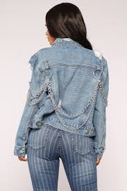 Black And Blue Split Denim Jacket Break The Chain Denim Jacket Medium Blue Wash Embellished Denim Jacket Denim Jacket Diy Denim Jacket