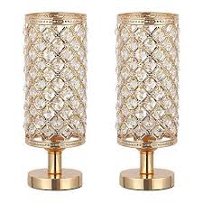 Haitral Crystal Table Lamp Set Of 2 Elegant Decorative Https Www Amazon Com Dp B07t2zn9j5 Ref Cm Nightstand Lamp Crystal Table Lamps Vintage Table Lamp