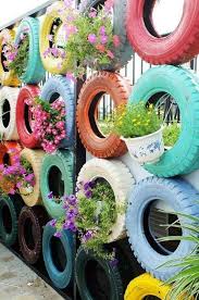 Except for the occasional horror experienced when one bursts or hits a nail, they're. 8 Incredible Diy Used Tires Garden Design Ideas For New Shades In Garden Vertical Garden Diy Diy Garden Decor Tire Garden