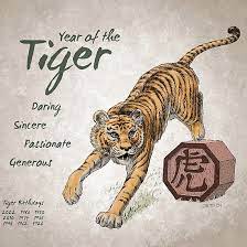 Year Of The Tiger Calendar White Chinese Zodiac Tiger Year Of The Tiger Tiger Zodiac