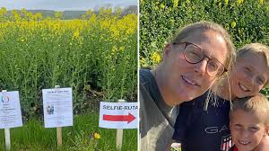 Lindas knep för att rädda rapsfältet: En selfie-ruta!