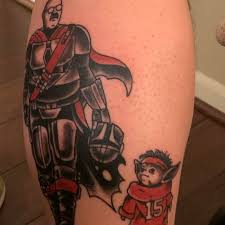 Chiefs fan gets epic andy reid as mandalorian tattoo with pat mahomes as baby yoda | rsn. Andy Reid And Patrick Mahomes Star In The Mandalorian In The Best Sports Tattoo Ever Sbnation Com