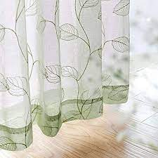 Shop for sage valance at bed bath & beyond. Amazon Com Topick Sheer Valance With Leaf Embroidered Design Rod Pocket Valance Curtain 1 Panel 16 L Sage Home Living Room Drapes Curtains Curtains Bedroom