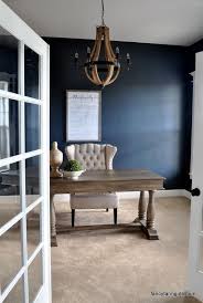 Hi All Fancy Farmgirls Here We Recently Painted Our Front Office A Beautiful Deep Blue We Asked Blue Home Decor Blue Home Offices Home Office Paint Ideas