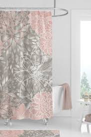Pretty Bathroom Ideas Pink And Grey Floral Shower Curtain For Girls Bathroom Pretty Bathrooms Pink Shower Curtains White Shower Curtain