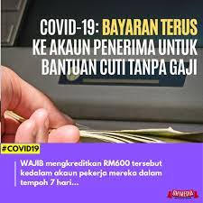 Bantuan kewangan rm600 setiap bulan, maksimum selama enam bulan itu layak untuk pekerja notis tanpa gaji mulai 1 mac 2020. Hak Pekerja Ini Cara Untuk Tuntut Bantuan Rm600 Kerana Cuti Tanpa Gaji Oh Media