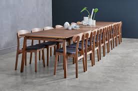 This dining table is crafted with poplar wood, mdf in a brown finish which gives out a modern appeal for any dining room. Contemporary Dining Table Big Pbj Design House Oak Walnut Solid Wood