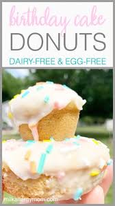 Bakery Inspired Vanilla Birthday Cake Donut Dairy Free Donuts Dairy Free Baking Vanilla Donut Recipes
