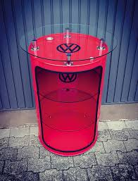 Bar/high table i designed and constructed in white ash. Vw Gti High Bar Table With Vitrine Oil Drum 208l Red Gtiov01