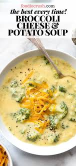 Cheesy Potato Soup With Broccoli Foodiecrush Com In 2020 Potato Soup Recipe Easy Broccoli Soup Recipes Broccoli Potato Cheese Soup