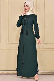 Meg Puskul Detay Ferace Zumrut Meg 8740 Abaya Fashion Fashion High Neck Dress
