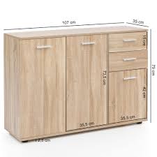 Entscheide dich für das highboard! Finebuy Kommode Sv49667 Mit Turen Schubladen 107 X 79 X 35 Cm Schrank Holz