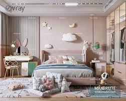 Bedroom Vol4 2021 Maxbrute Furniture Visualization In 2021 Room Design Bedroom Luxury Kids Bedroom Kids Room Interior Design