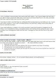Associated job titles that can use this resume are: Team Leader Cv Example Cover Letters And Cv Examples